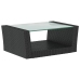Set muebles de jardín 16 piezas y cojines ratán sintético negro