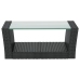 Set muebles de jardín 16 piezas y cojines ratán sintético negro