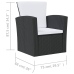 Set muebles de jardín 16 piezas y cojines ratán sintético negro