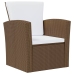 Set muebles de jardín 8 pzas y cojines ratán sintético marrón