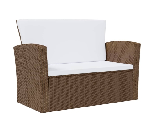 Set muebles de jardín 8 pzas y cojines ratán sintético marrón