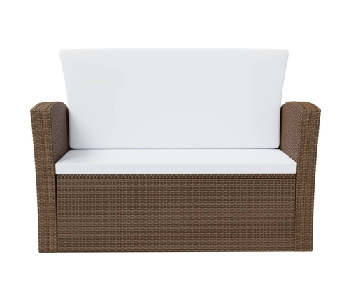 Set muebles de jardín 8 pzas y cojines ratán sintético marrón