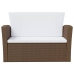 Set muebles de jardín 8 pzas y cojines ratán sintético marrón