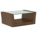 Set muebles de jardín 8 pzas y cojines ratán sintético marrón