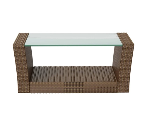 Set muebles de jardín 8 pzas y cojines ratán sintético marrón