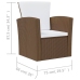 Set muebles de jardín 8 pzas y cojines ratán sintético marrón
