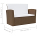 Set muebles de jardín 8 pzas y cojines ratán sintético marrón