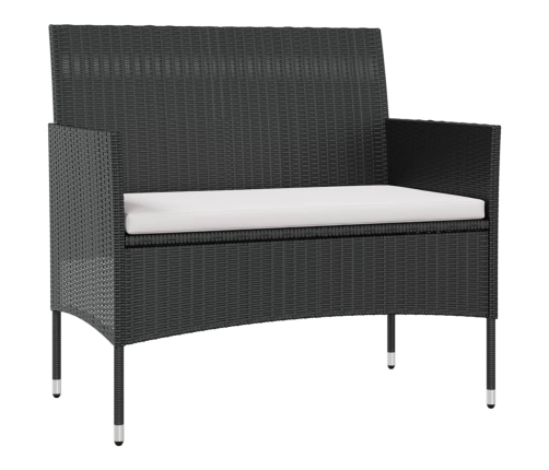 Set de muebles de jardín 8 pzas y cojines ratán sintético negro