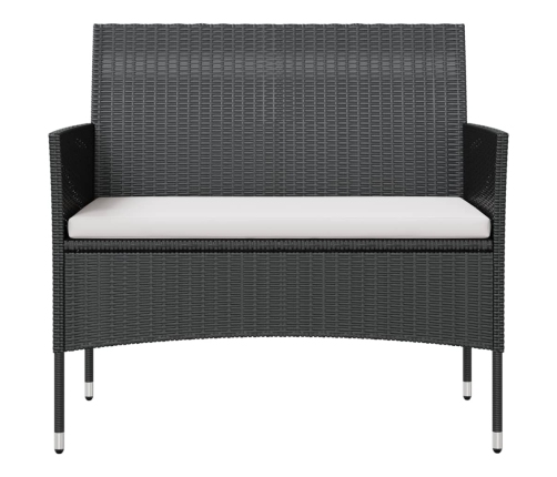 Set de muebles de jardín 8 pzas y cojines ratán sintético negro