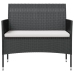 Set de muebles de jardín 8 pzas y cojines ratán sintético negro
