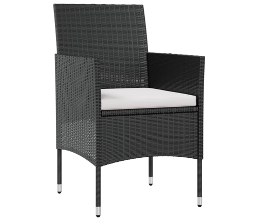 Set de muebles de jardín 8 pzas y cojines ratán sintético negro