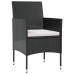 Set de muebles de jardín 8 pzas y cojines ratán sintético negro