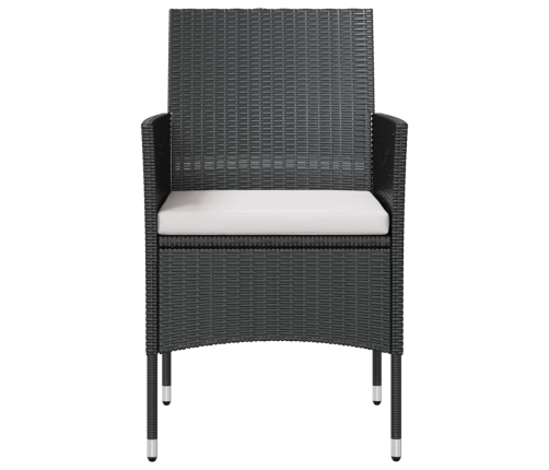 Set de muebles de jardín 8 pzas y cojines ratán sintético negro
