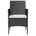 Set de muebles de jardín 8 pzas y cojines ratán sintético negro