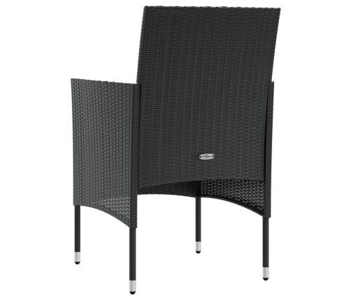 Set de muebles de jardín 8 pzas y cojines ratán sintético negro