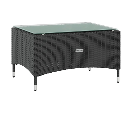 Set de muebles de jardín 8 pzas y cojines ratán sintético negro