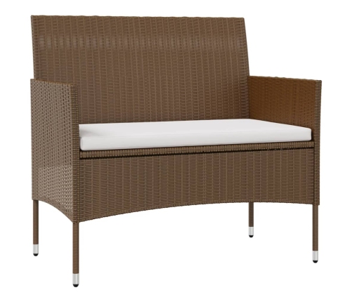 Set muebles de jardín 8 pzas y cojines ratán sintético marrón