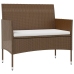 Set muebles de jardín 8 pzas y cojines ratán sintético marrón