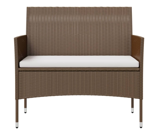 Set muebles de jardín 8 pzas y cojines ratán sintético marrón