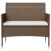 Set muebles de jardín 8 pzas y cojines ratán sintético marrón