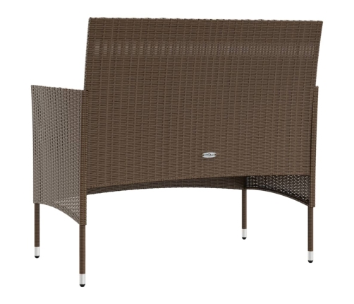 Set muebles de jardín 8 pzas y cojines ratán sintético marrón