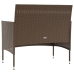 Set muebles de jardín 8 pzas y cojines ratán sintético marrón