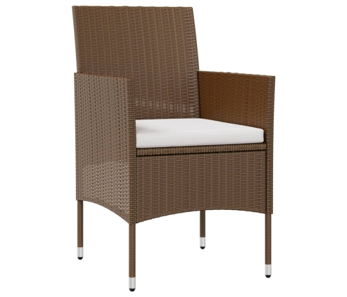 Set muebles de jardín 8 pzas y cojines ratán sintético marrón