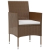 Set muebles de jardín 8 pzas y cojines ratán sintético marrón