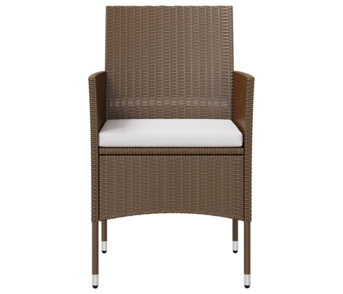 Set muebles de jardín 8 pzas y cojines ratán sintético marrón