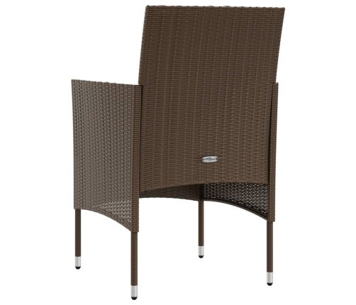 Set muebles de jardín 8 pzas y cojines ratán sintético marrón
