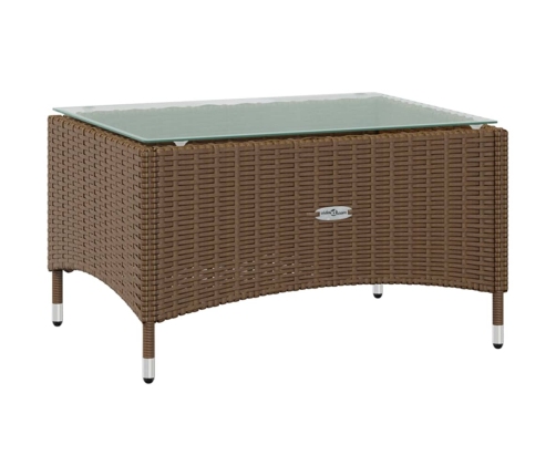 Set muebles de jardín 8 pzas y cojines ratán sintético marrón