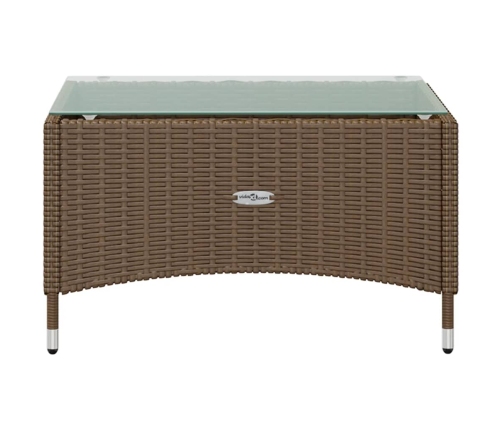 Set muebles de jardín 8 pzas y cojines ratán sintético marrón
