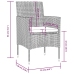 Set de muebles de jardín 16 pzas y cojines ratán sintético gris