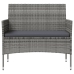 Set de muebles de jardín 16 pzas y cojines ratán sintético gris