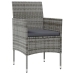 Set de muebles de jardín 16 pzas y cojines ratán sintético gris