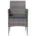 Set de muebles de jardín 16 pzas y cojines ratán sintético gris