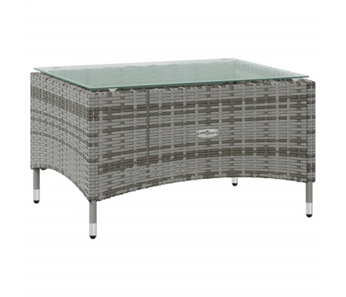 Set de muebles de jardín 16 pzas y cojines ratán sintético gris