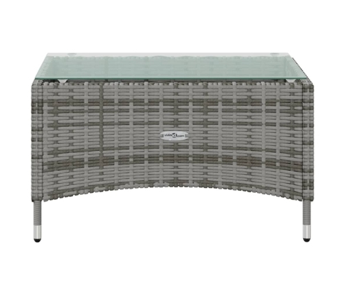 Set de muebles de jardín 16 pzas y cojines ratán sintético gris