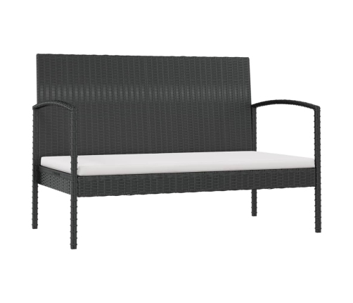 Set de muebles de jardín 8 pzas y cojines ratán sintético negro