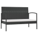 Set de muebles de jardín 8 pzas y cojines ratán sintético negro