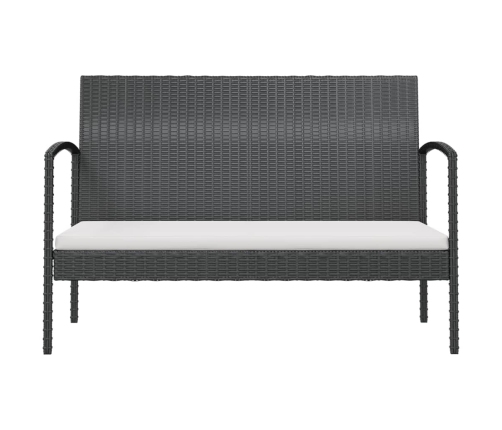 Set de muebles de jardín 8 pzas y cojines ratán sintético negro