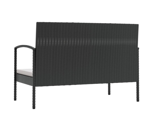 Set de muebles de jardín 8 pzas y cojines ratán sintético negro