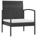 Set de muebles de jardín 8 pzas y cojines ratán sintético negro