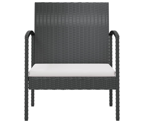 Set de muebles de jardín 8 pzas y cojines ratán sintético negro
