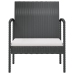 Set de muebles de jardín 8 pzas y cojines ratán sintético negro