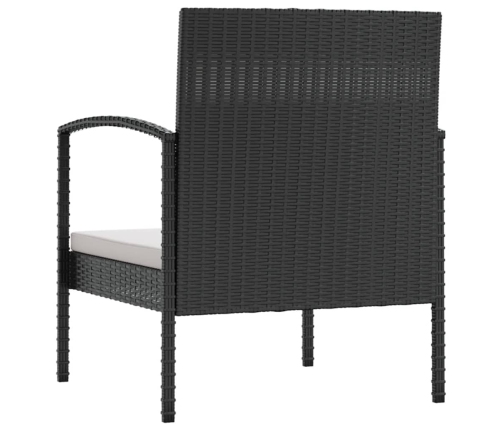 Set de muebles de jardín 8 pzas y cojines ratán sintético negro