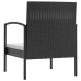 Set de muebles de jardín 8 pzas y cojines ratán sintético negro