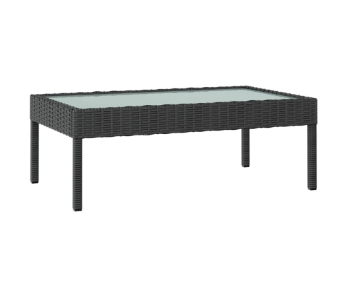 Set de muebles de jardín 8 pzas y cojines ratán sintético negro