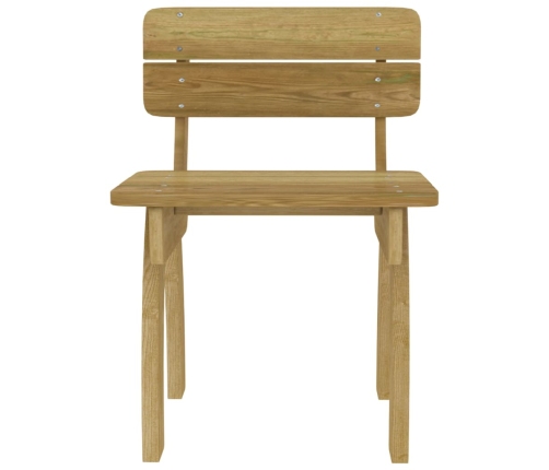 Juego de comedor de jardín 5 piezas madera de pino impregnada