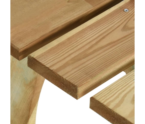 Juego de comedor de jardín 5 piezas madera de pino impregnada